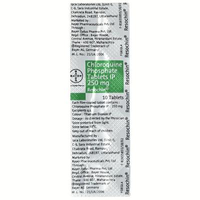 Chloroquine (Ipca) 250mg Tablet 10'S - Malarial