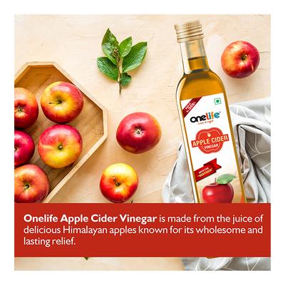 Onelife Apple Cider Vinegar Liquid - Raw & Unfiltered 500 ml - Apple Cider Vinegars