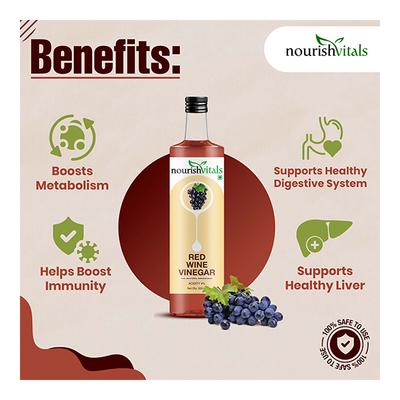 NourishVitals Red Wine Vinegar 500 ml - General Health
