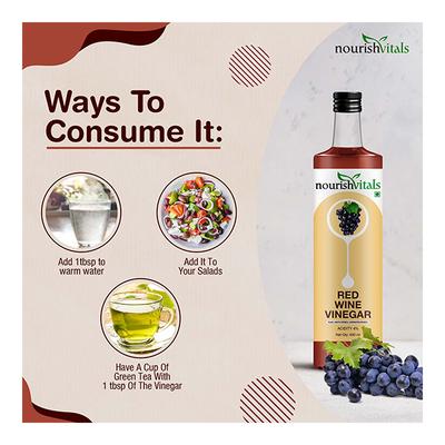 NourishVitals Red Wine Vinegar 500 ml - General Health