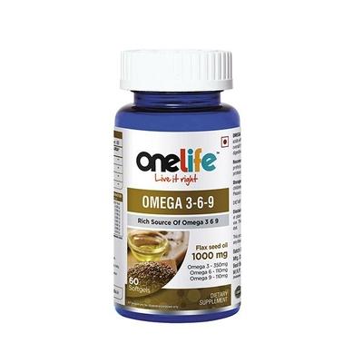 Onelife Omega 3-6-9 Softgel 60's - Omega Fish Oil Fatty Acids