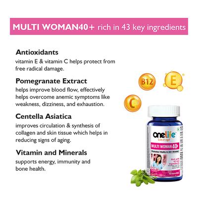 Onelife Multi Woman 40+ (Promotes Vitality in 40+ Women) Tablet 60's - Multi-Vitamins