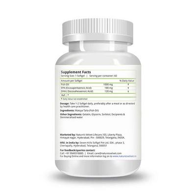 Natures Velvet Fish Oil 1000 mg Softgels 60's - Speciality Medicines