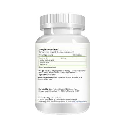 Natures Velvet Flax Seed Oil 1000 mg Capsules 60's - Speciality Medicines