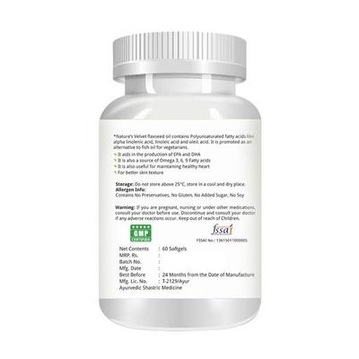 Natures Velvet Flax Seed Oil 1000 mg Capsules 60's - Speciality Medicines