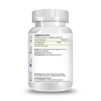 Natures Velvet Grape Seed Pure Extract 500 mg Capsules 60's - Speciality Medicines