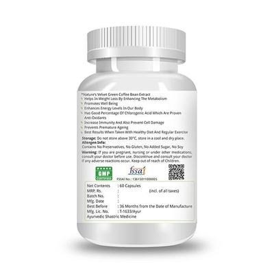 Natures Velvet Green Coffee Bean Pure Extract 400 mg Capsules 60's - Speciality Medicines