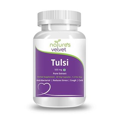 Natures Velvet Tulsi Pure Extract 500 mg Capsules 60's - Pure Herbs