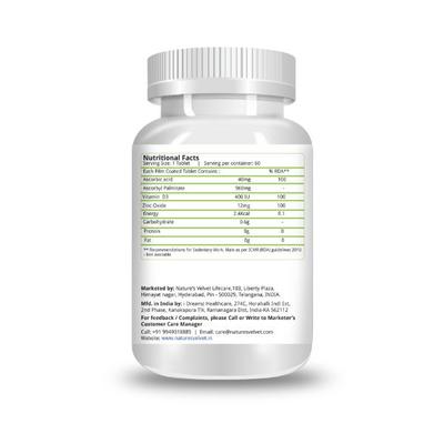 Natures Velvet Vitamin C 1000 mg Tablets 60's - Multi-Vitamins