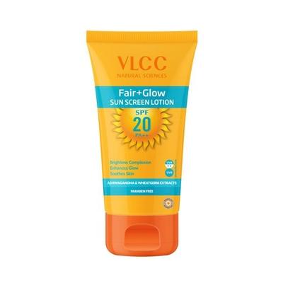 VLCC Fair+Glow Sun Screen Lotion SPF 20 100 ml (N) - Face Creams