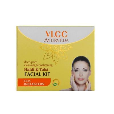 VLCC Ayurveda Deep Pore Cleansing & Brightening Haldi & Tulsi Facial Kit 50 gm - Facial Kits