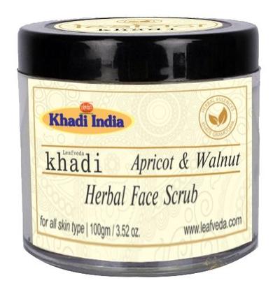 Khadi Leafveda Herbal Face Scrub - Apricot & Walnut 100 gm - Face Scrubs