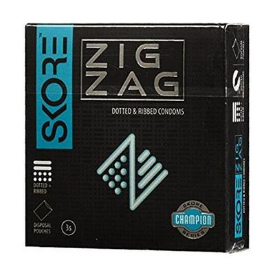 Skore Condoms - Zigzag 3's - Plain/Flavoured Condoms