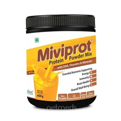 Shreys Miviprot Protein Powder with Dha, Vitamins & Minerals Mango Flavour 400 gm - Workout Essentials