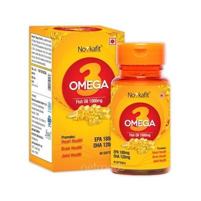 Novkafit Omega-3 Fish Oil 1000 mg Softgel 60's - Omega Fish Oil Fatty Acids
