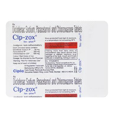 Cipzox Tablet 10'S (N) - Muscle Cramps/Spasticity-Mus
