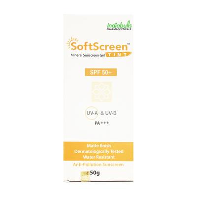 Softscreen Tint Spf50+ Mineral Sunscreen Gel 50gm - Sunscreen Preparations-Emo