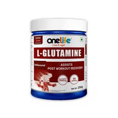 Onelife Glutamine Post Workout Recovery Powder - Unflavoured 250 gm - Workout Essentials