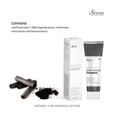 Sirona Deep Cleansing Face Pack - Bamboo Charcoal 125 gm - Face Packs