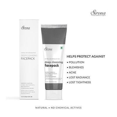 Sirona Deep Cleansing Face Pack - Bamboo Charcoal 125 gm - Face Packs