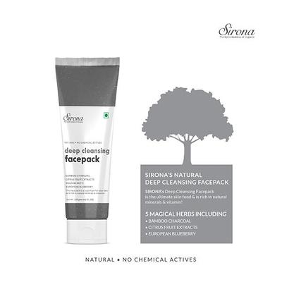 Sirona Deep Cleansing Face Pack - Bamboo Charcoal 125 gm - Face Packs