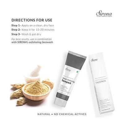 Sirona Deep Cleansing Face Pack - Bamboo Charcoal 125 gm - Face Packs