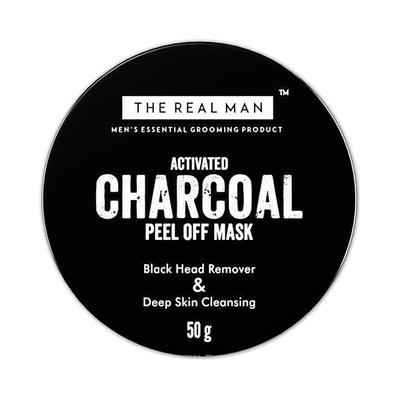 The Real Man Black Head Remover & Deep Skin Cleansing Charcoal Peel Off Mask 50 gm - Masks & Peels