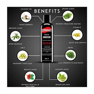 30 Days Miracle 2X Vitamin-E Hair Oil for Men & Women 200 ml - Hair Oils
