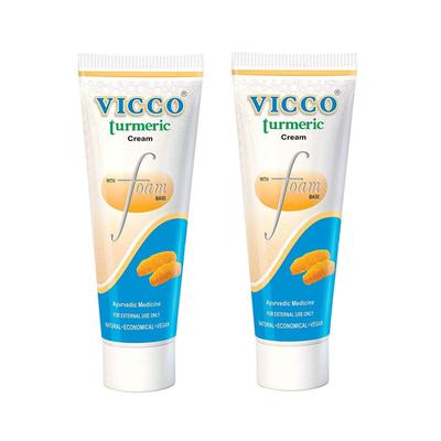 Vicco Turmeric Cream with Foam Base Face Wash 70 gm - Face Wash & Cleansers