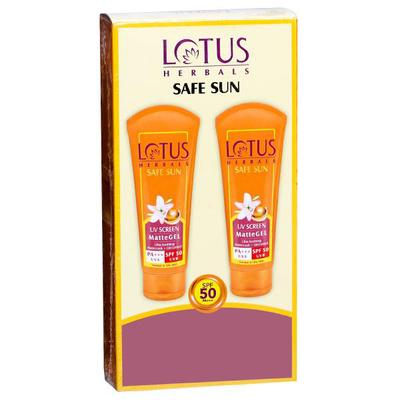 Lotus Herbals Safe Sun SPF 50 PA++ UV Screen Matte Gel (Pack of 2 x 100 gm) - Face Sunscreen