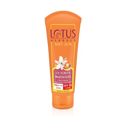 Lotus Herbals Safe Sun SPF 50 PA++ UV Screen Matte Gel (Pack of 2 x 100 gm) - Face Sunscreen
