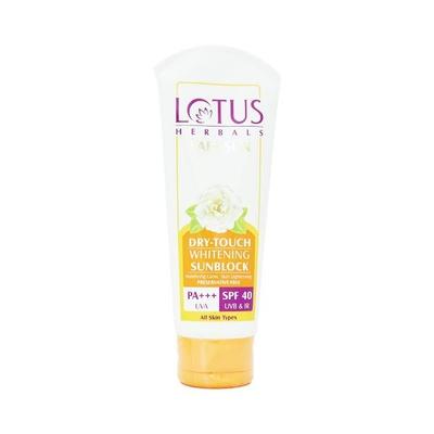 Lotus Herbals Safe Sun SPF 40 PA+++ Dry Touch Whitening Sunblock 100 gm - Face Sunscreen