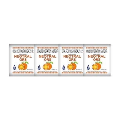 Neotral ORS - Orange Flavor (Pack of 4 x 21 gm) - Indigestion