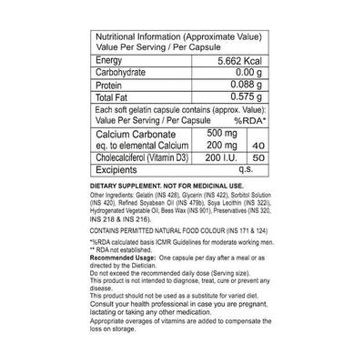 La nature's Calcium & Vitamin D3 Softgel capsules 60's - Multi-Vitamins