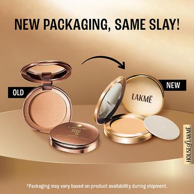 Lakme 9to5 Powerplay Matte Compact, Oil Control Formula, With Vitamin E, Melon, 9 gm - Compact Powder