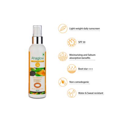 AHAGLOW SUNSCREEN SPF 50 Lotion 100ml - Sunscreen Preparations-Emo
