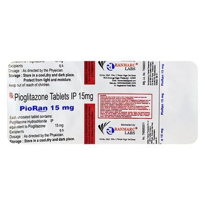 PIORAN 15mg Tablet 10's - Diabetes-Ant