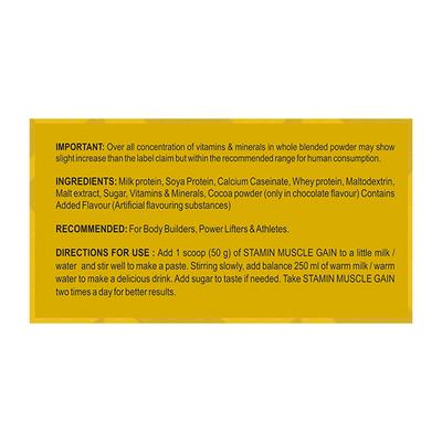 Stamin Muscle Gain Powder - Chocolate Flavour 5 kg - Workout Essentials