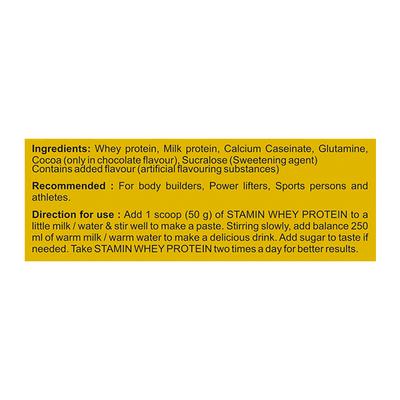 Stamin Whey Protein Powder - Chocolate Flavour 1 kg - Whey Proteins
