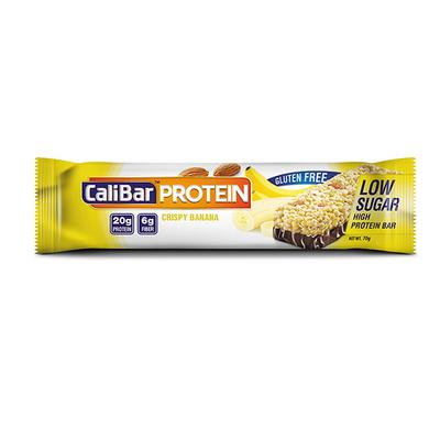 CaliBar Low Sugar High Protein Bar - Crispy Banana (Pack of 12 x 70 gm) - Nutritional Bars