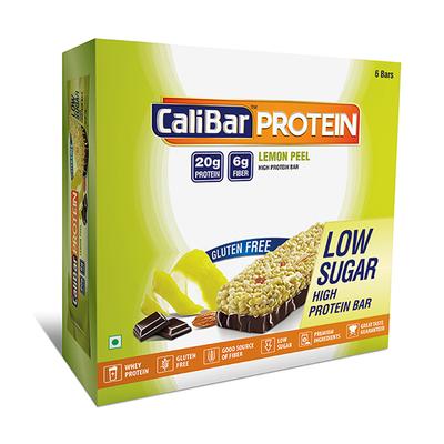 CaliBar Low Sugar High Protein Bar - Lemon Peel (Pack of 6 x 70 gm) - Nutritional Bars
