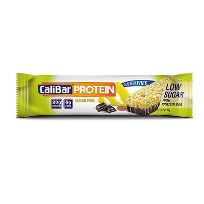 CaliBar Low Sugar High Protein Bar - Lemon Peel (Pack of 6 x 70 gm) - Nutritional Bars