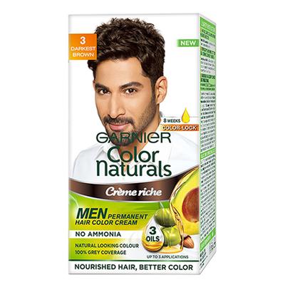 Garnier Color Naturals Men Creme Riche - 3 Darkest Brown (35 ml + 30 gm) (N) - Crème