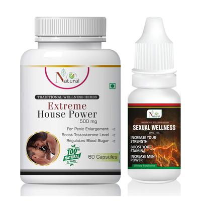 Natural Extreme House Power Capsule 60's + Sexual Wellness Oil 15 ml - Sexual Healthcare