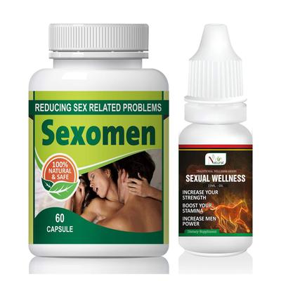 Natural Sexoman Capsule 60's + Sexual Wellness Oil 15 ml - Sexual Healthcare