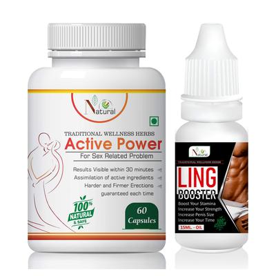 Natural Active Power Capsule 60's + Ling Booster Oil 15 ml - Sexual Healthcare