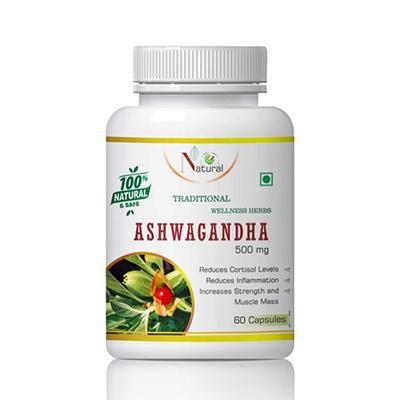 Natural Ashwagandha 500 mg Capsule 60's - Ashwagandha