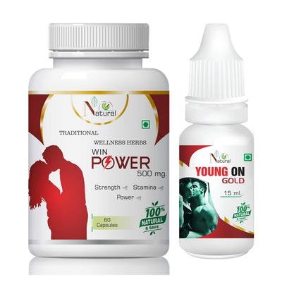 Natural Win Power Capsule 60's + Young On Gold Oil 15 ml - Sexual Healthcare