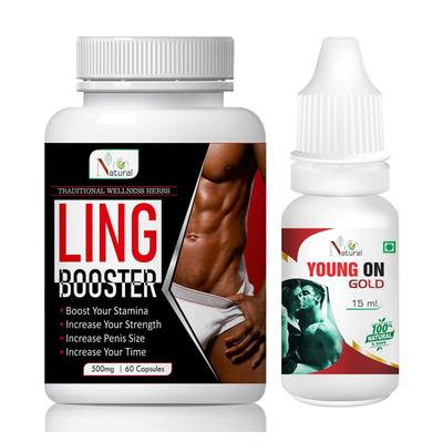 Natural Ling Booster Capsule 60's + Young On Gold Oil 15 ml - Sexual Healthcare