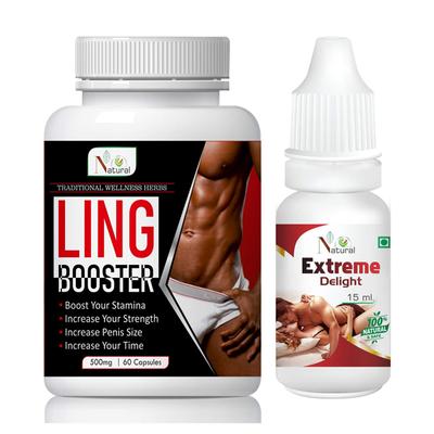 Natural Ling Booster Capsule 60's + Extreme Delight Oil 15 ml - Sexual Healthcare